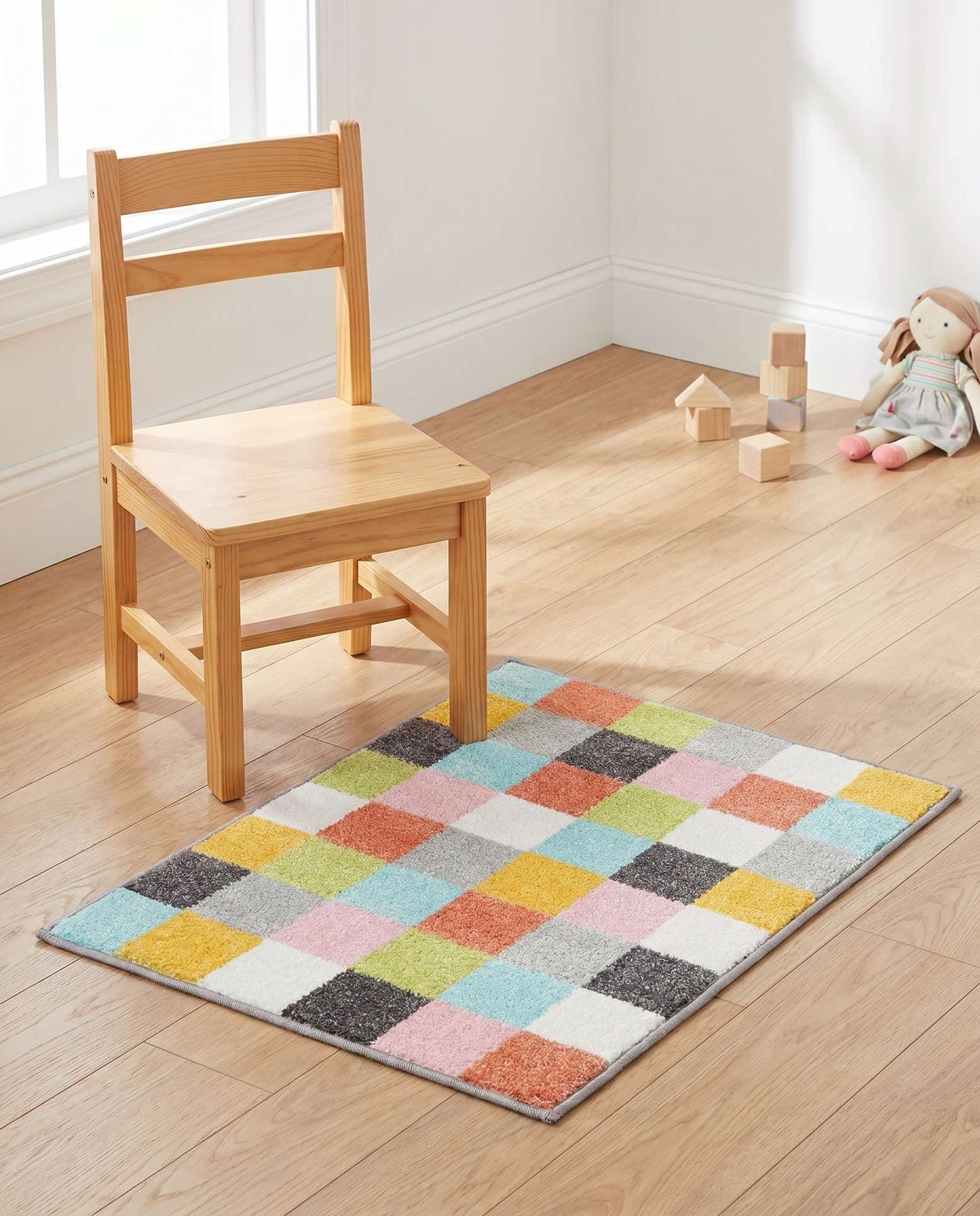 2' 2 x 2' 11 Checkered Whimsy Kids Rug