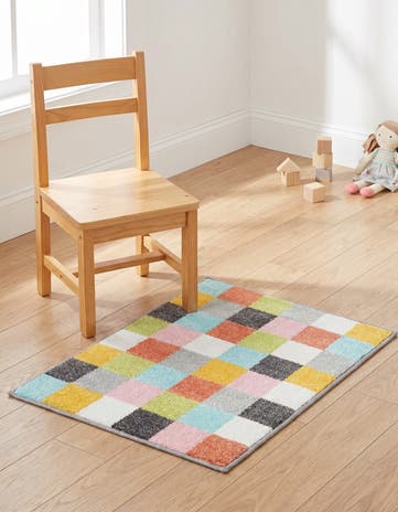 2' 2 x 2' 11 Checkered Whimsy Kids Rug