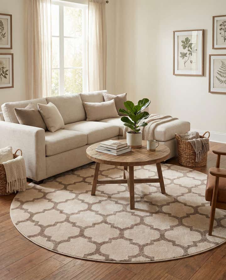 7' 10 x 7' 10 Lattice Round Rug