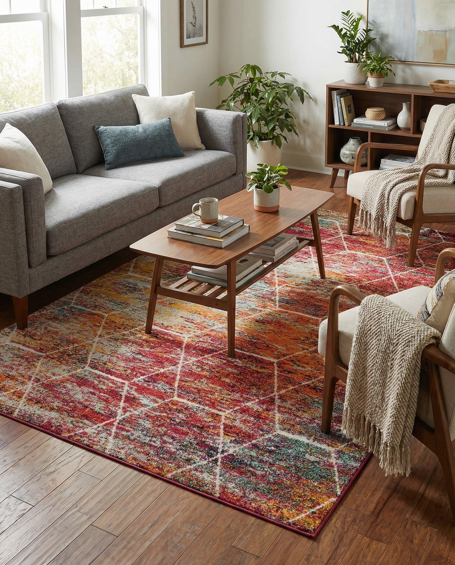 5' 3 x 8' Trellis Frieze Rug