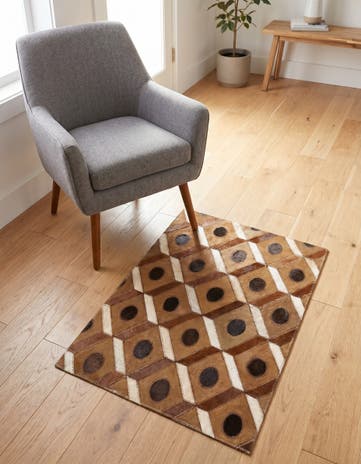 2' x 3' Cowhide Leather Rug