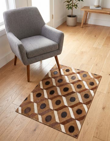 2' x 3' Cowhide Leather Rug