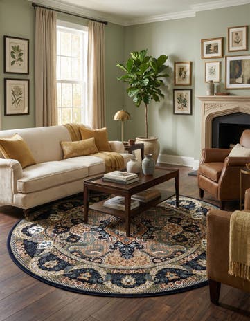 6' 1 x 6' 1 Nain Design Round Rug