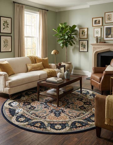 6' 1 x 6' 1 Nain Design Round Rug