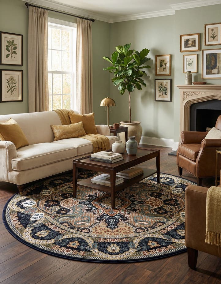 6' 1 x 6' 1 Nain Design Round Rug