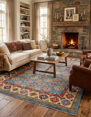 6' 8 x 9' 9 Hand Knotted Kazak Rug