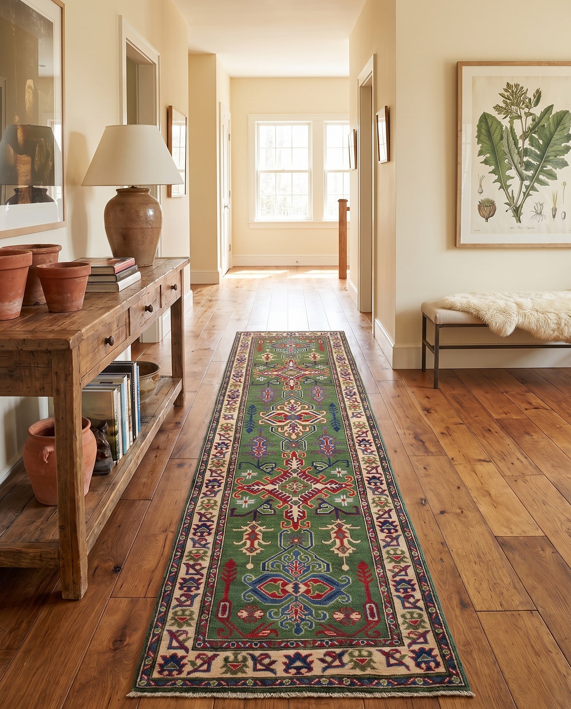 2' 8 x 9' 9 Hand Knotted Kazak Runner Rug