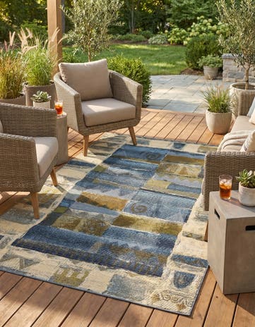5' 3 x 8' Easy-Clean Modern Indoor / Outdoor Rug