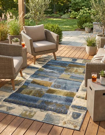 5' 3 x 8' Easy-Clean Modern Indoor / Outdoor Rug