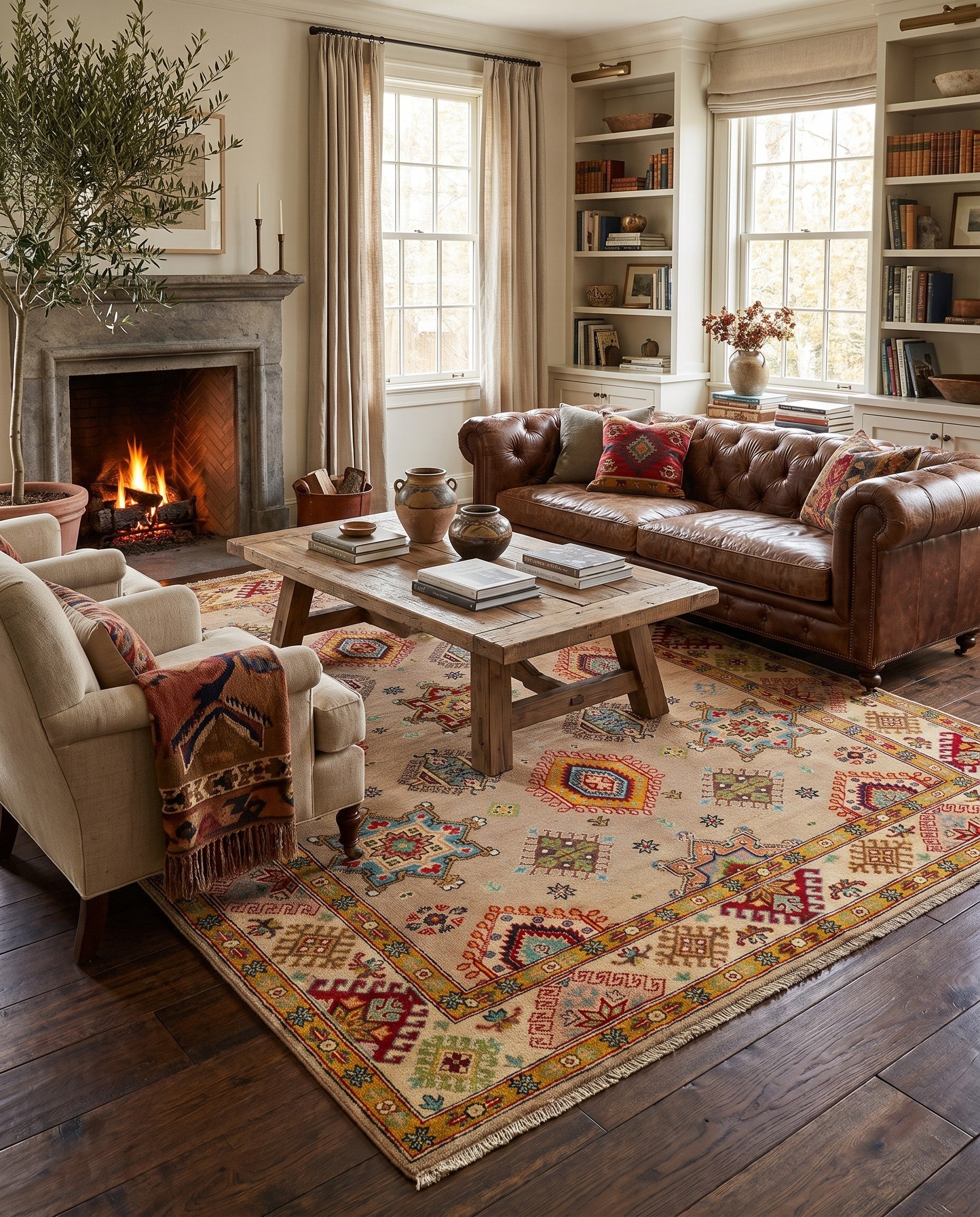 5' 11 x 7' 9 Hand Knotted Kazak Rug