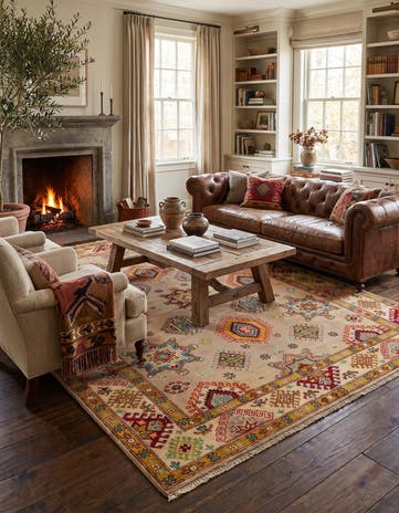 5' 11 x 7' 9 Hand Knotted Kazak Rug