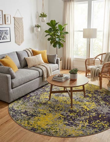 Washable Hyacinth Round Rug