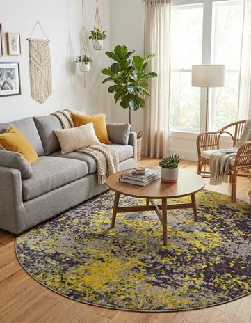 Washable Hyacinth Round Rug