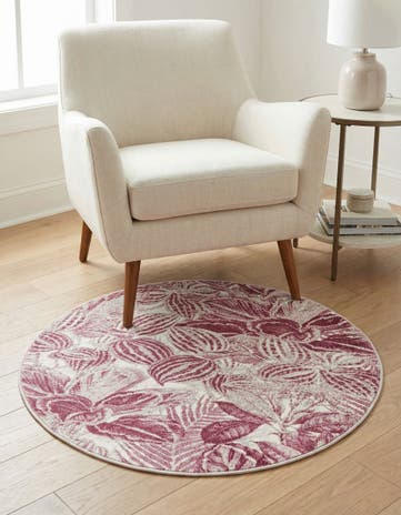 Fuchsia Blossom Round Rug