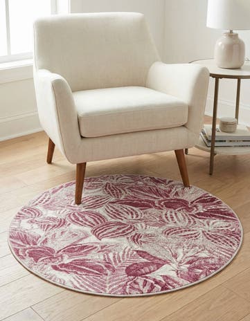 Fuchsia Blossom Round Rug