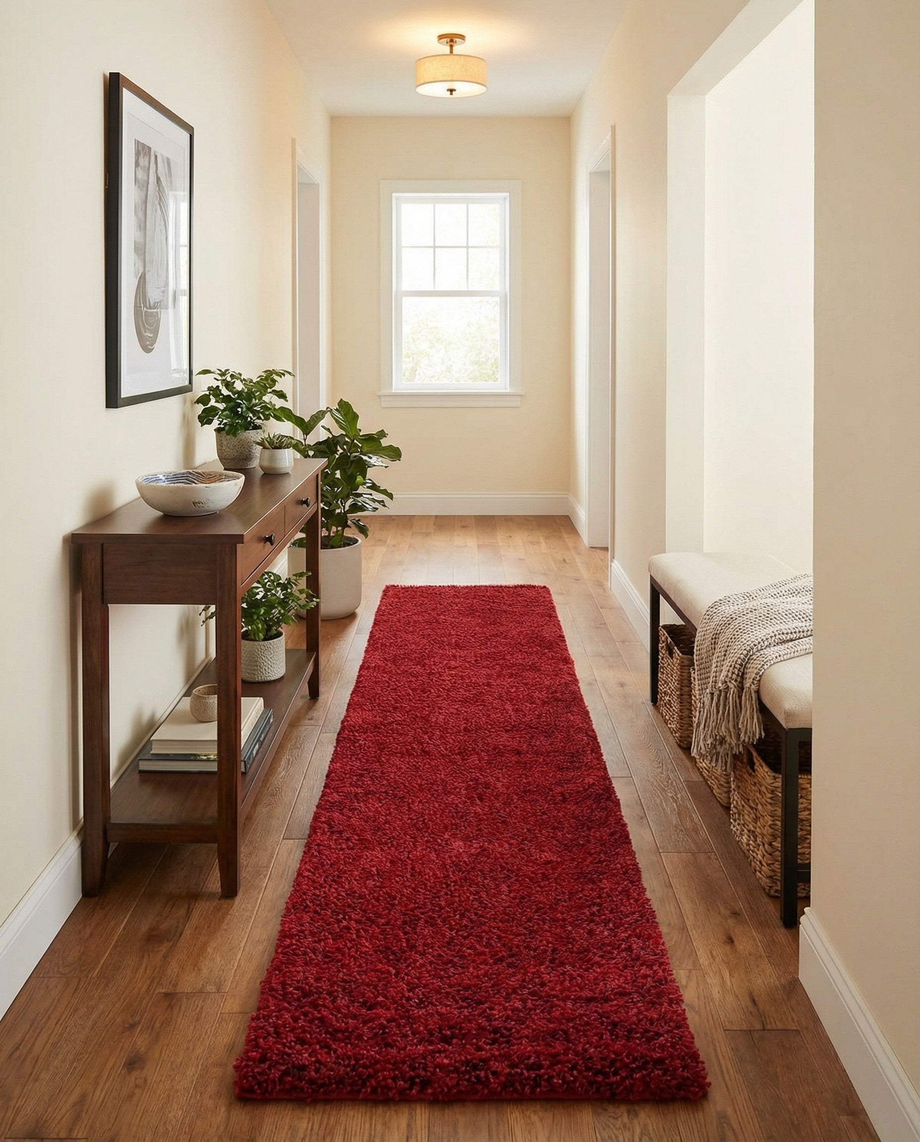 2' x 8' Solid Shag Runner Rug