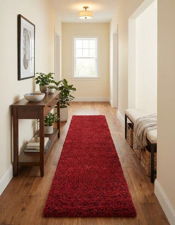 2' x 8' Solid Shag Runner Rug
