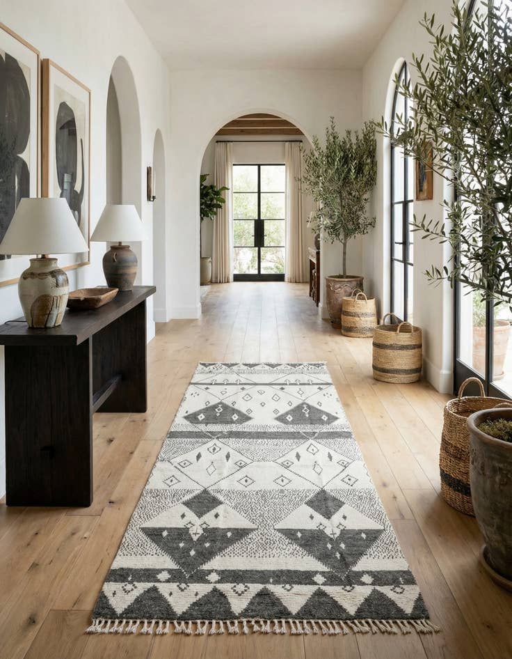 Detail image of 6' 3 x 12' 5 Hand Knotted Moroccan Wool Runner Rug