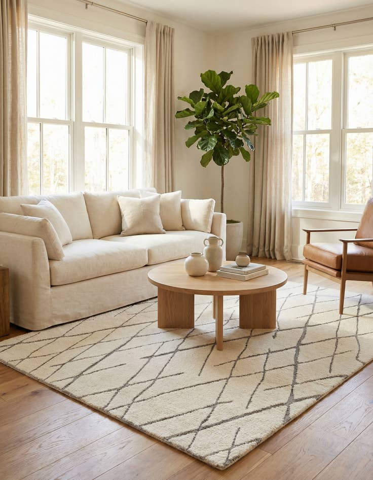 Detail image of 5' 1 x 8' Atlas Moroccan Wool Rug