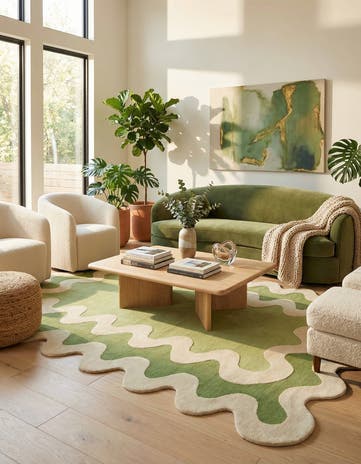 7' 10 x 10' Happy Rugs Wiggles Wool