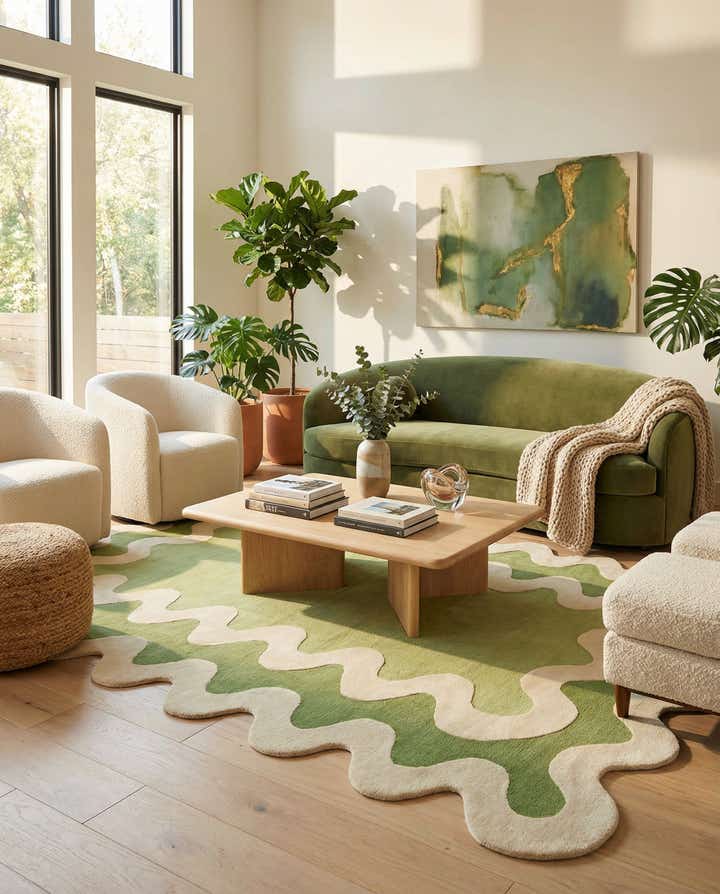 7' 10 x 10' Happy Rugs Wiggles Wool