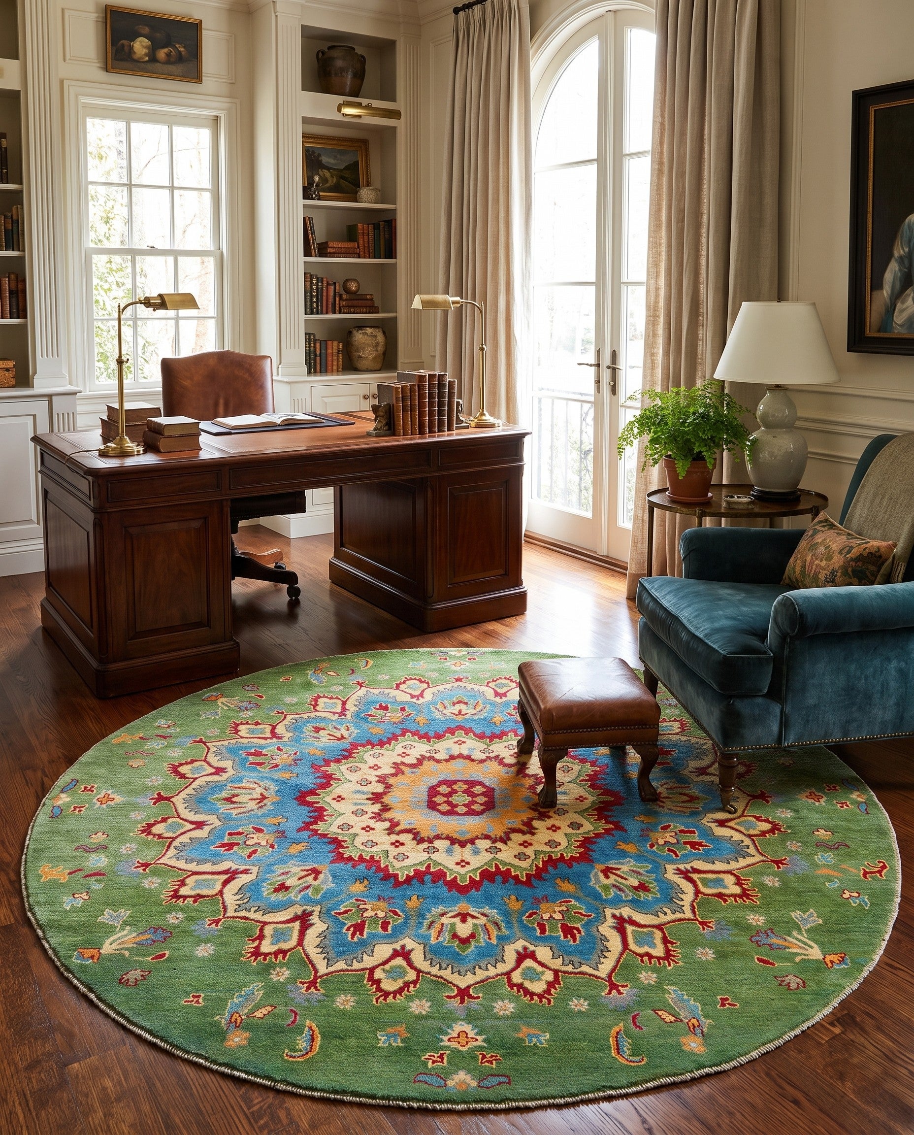 6' 5 x 6' 6 Hand Knotted Kazak Round Rug