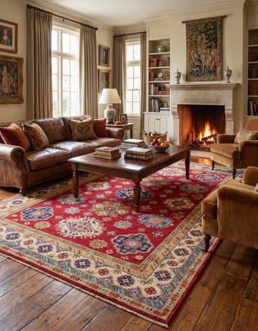 6' 9 x 9' 11 Hand Knotted Kazak Rug