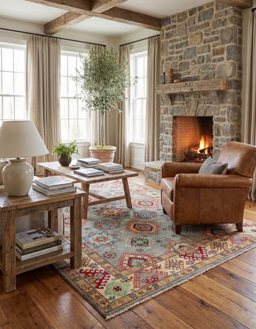5' 9 x 7' 9 Hand Knotted Kazak Rug