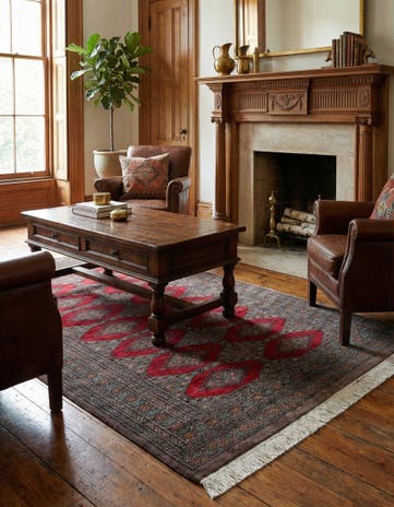 4' x 6' 1 Hand Knotted Bokhara Oriental Wool Rug