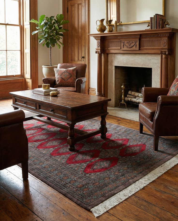 Detail image of 4' x 6' 1 Hand Knotted Bokhara Oriental Wool Rug