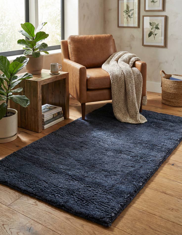 Detail image of 2' 5 x 4' 5 Hand Knotted Moroccan Wool Rug