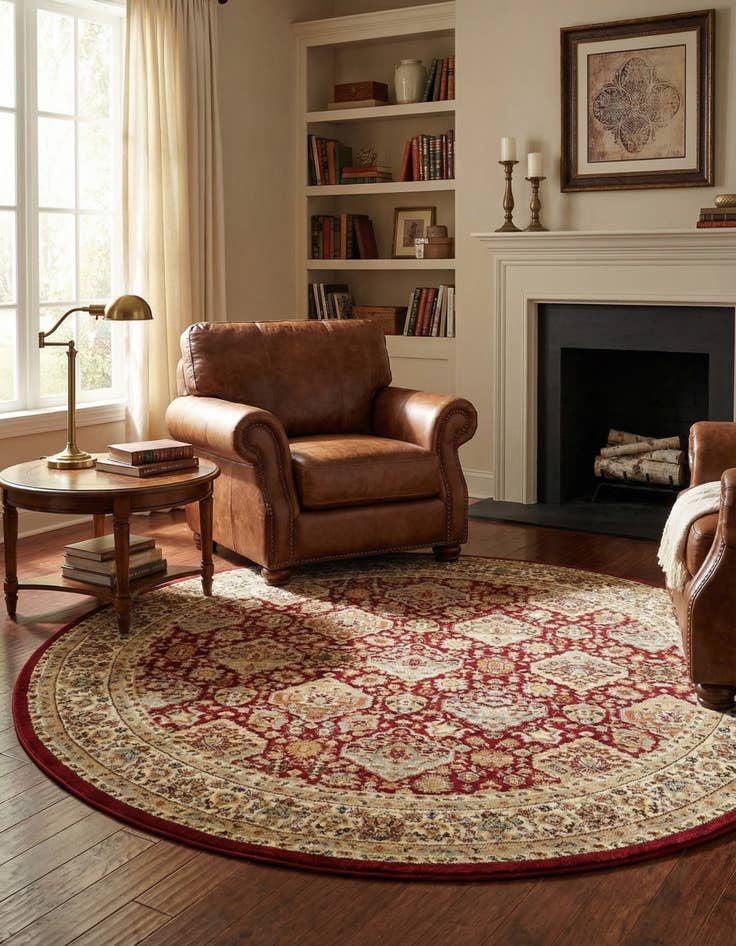 Detail image of 7' 10 x 7' 10 Classic Agra Round Rug