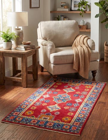 2' 6 x 4' 4 Hand Knotted Kazak Rug