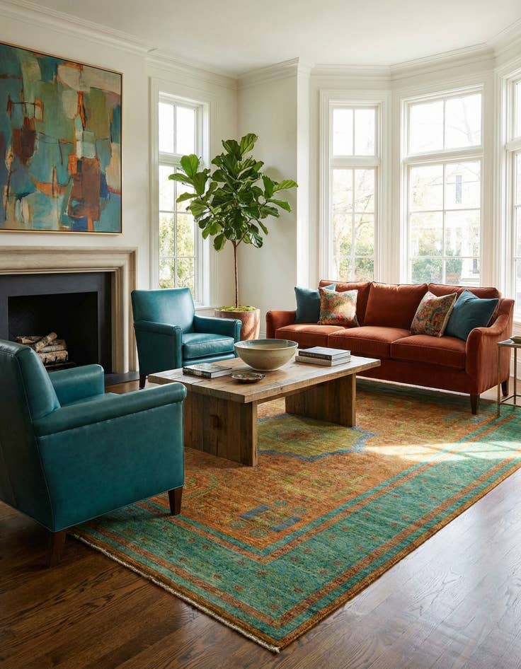 Detail image of 4' 11 x 6' 6 Amina Wool Rug