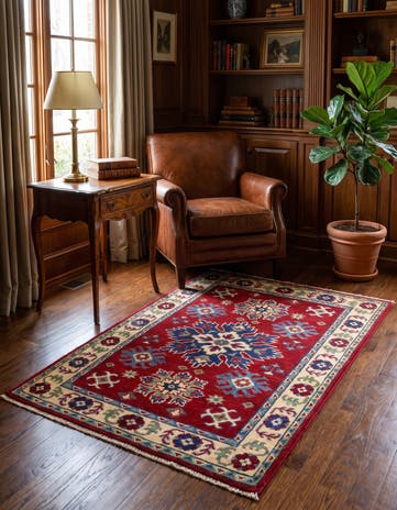 2' 8 x 4' 1 Hand Knotted Kazak Rug
