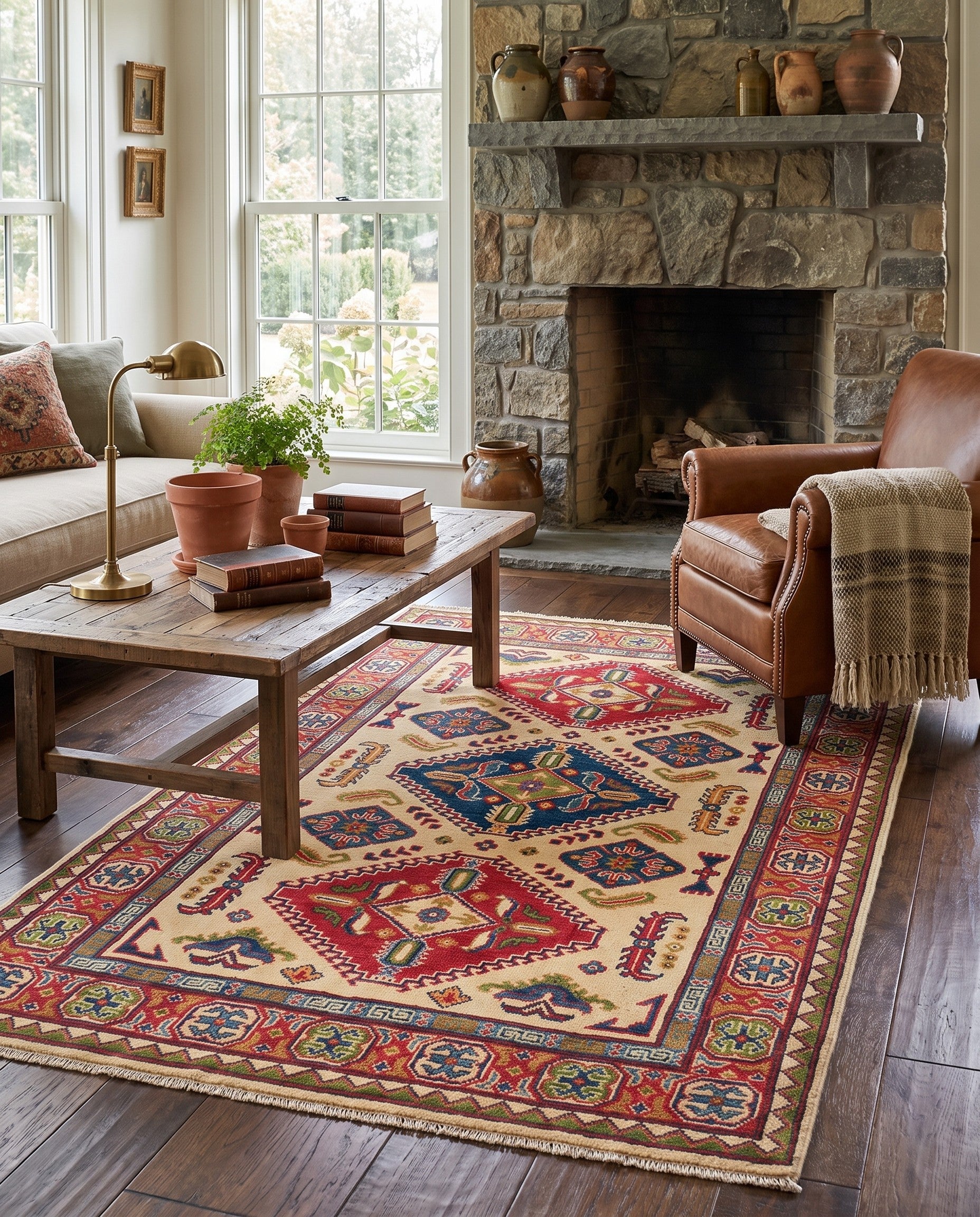 3' 11 x 6' 3 Hand Knotted Kazak Rug