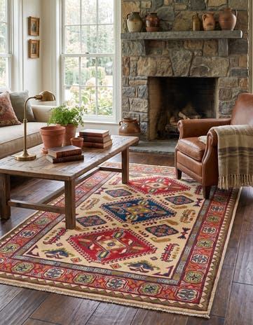 3' 11 x 6' 3 Hand Knotted Kazak Rug