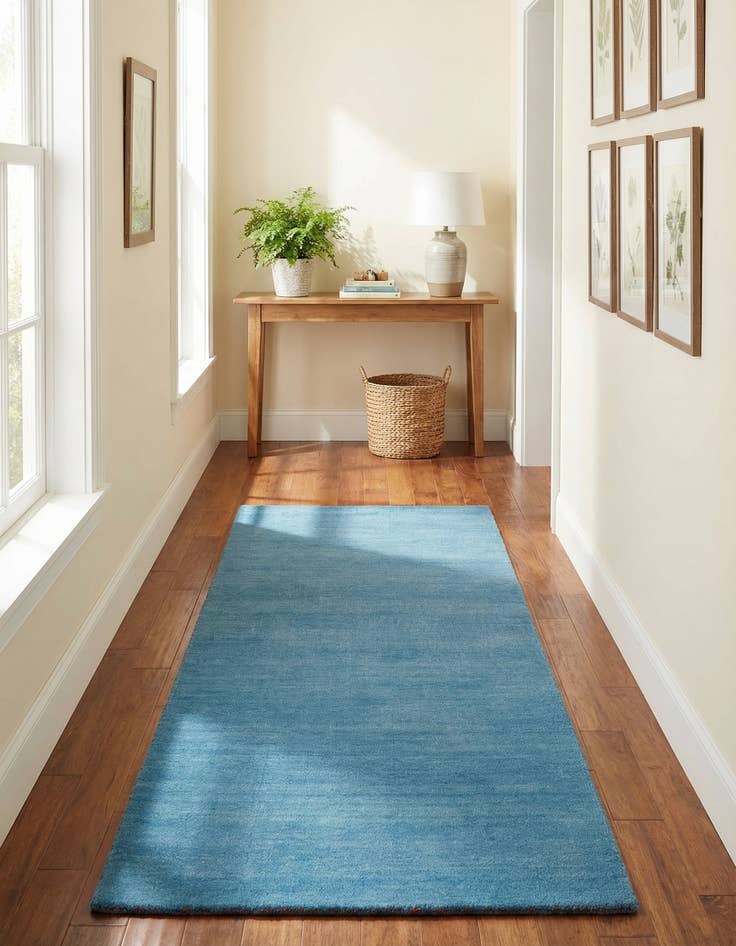 Detail image of 2' 7 x 6' 7 Solid Gabbeh Wool Runner Rug