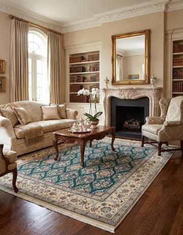 6' 6 x 7' 9 Hand Knotted Nain Persian Rug