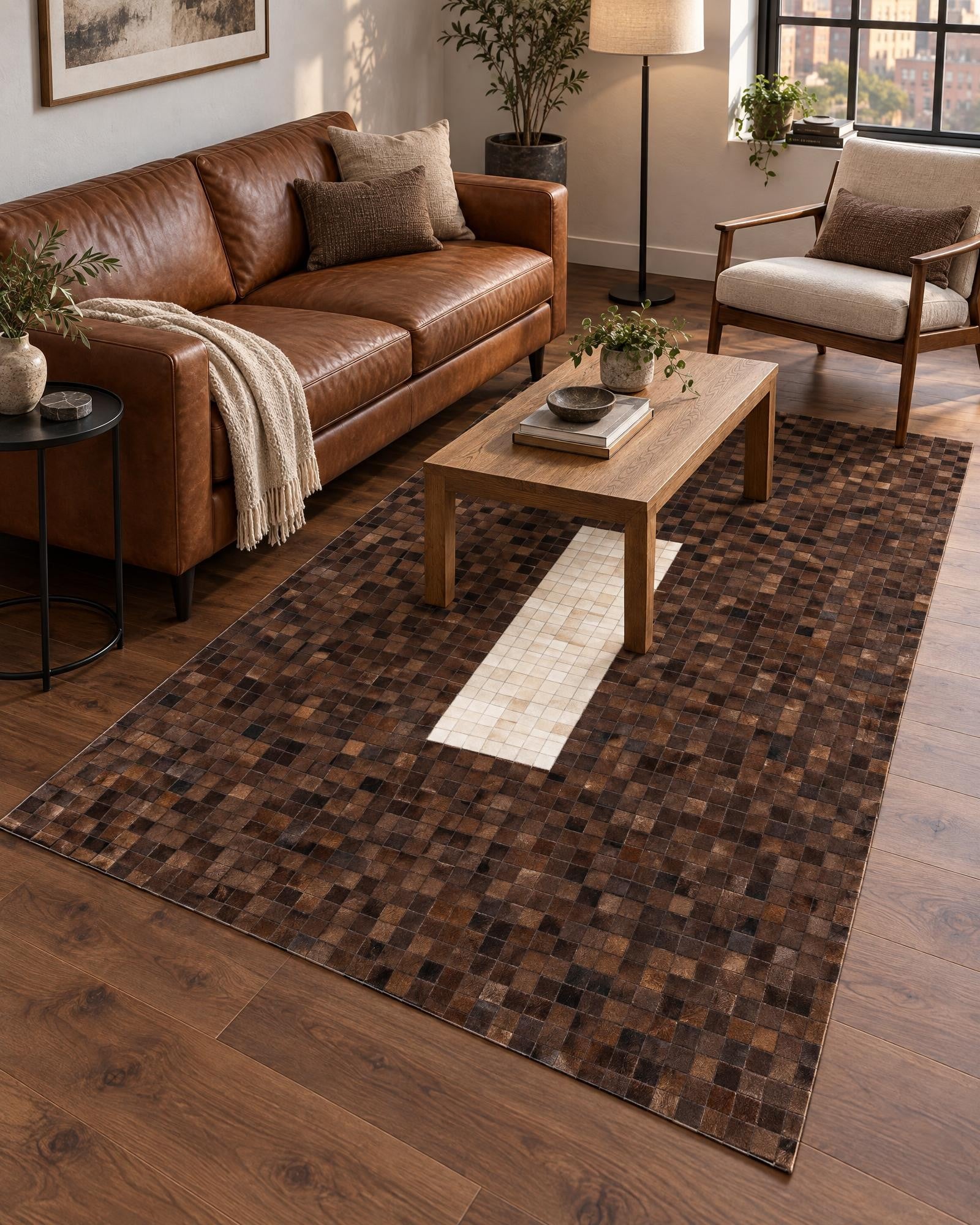 5' 2 x 8' 1 Cowhide Stocks Rug