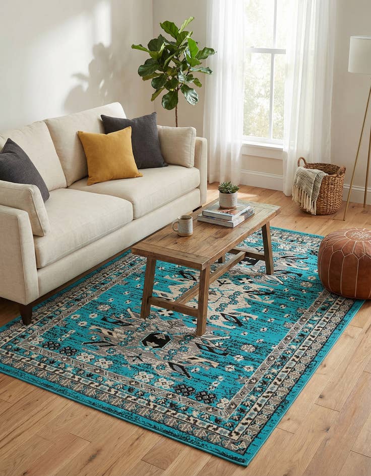 Detail image of 4' x 6' Heriz Design Rug