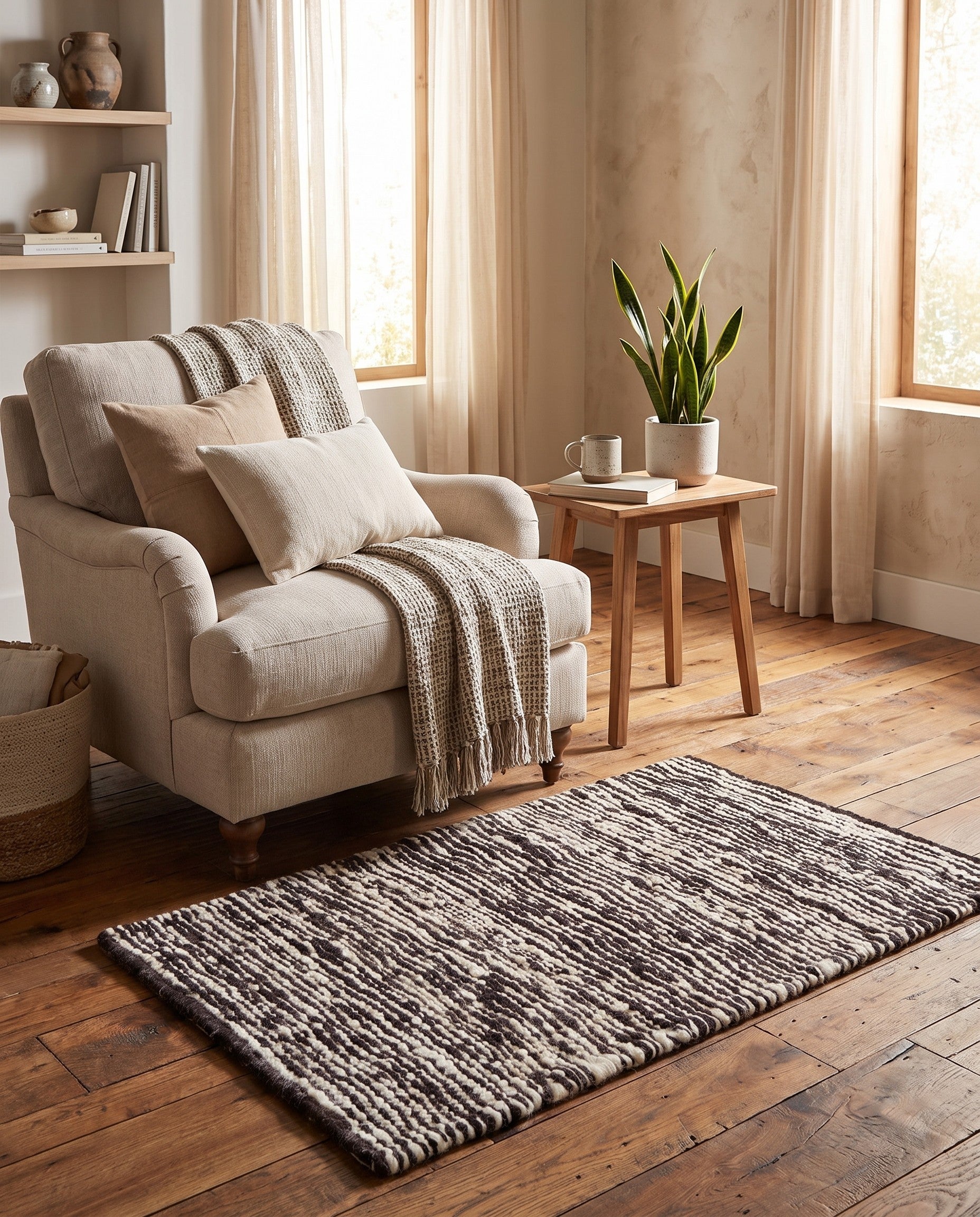 2' 1 x 3' Hand Knotted Moroccan Wool Rug