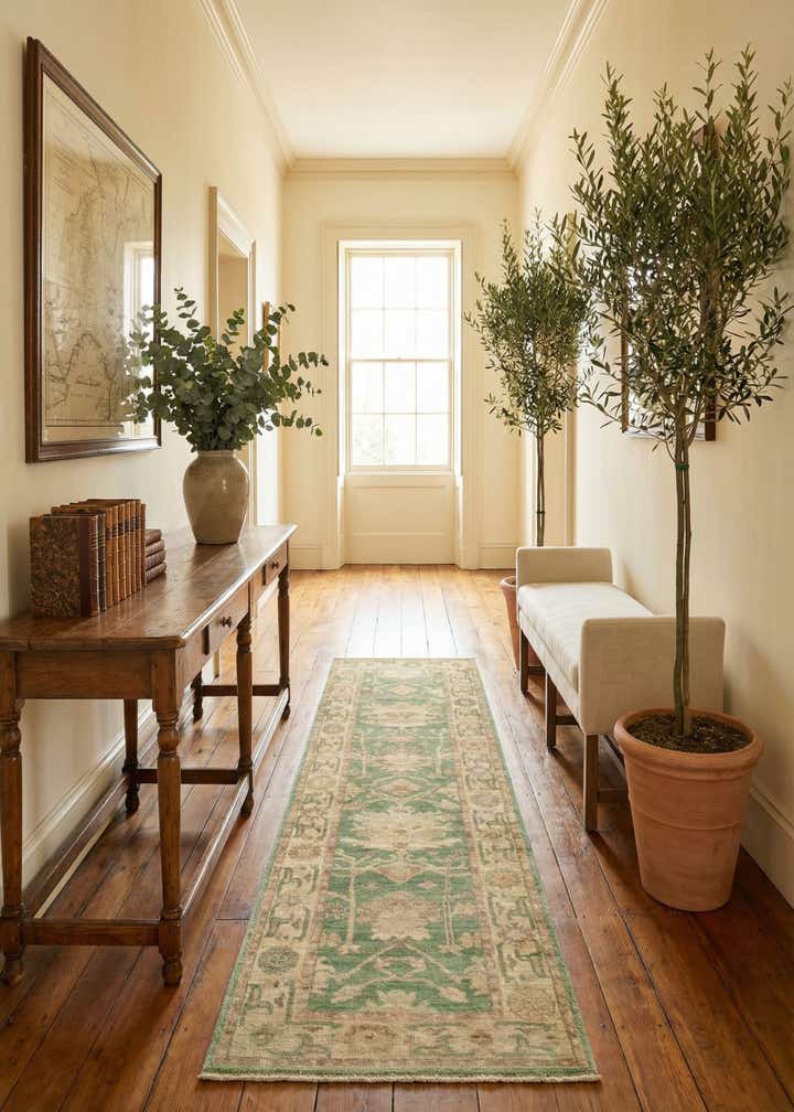 2' 9 x 9' 5 Hand Knotted Oushak Wool Runner Rug