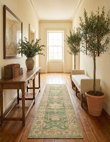 2' 9 x 9' 5 Hand Knotted Oushak Wool Runner Rug