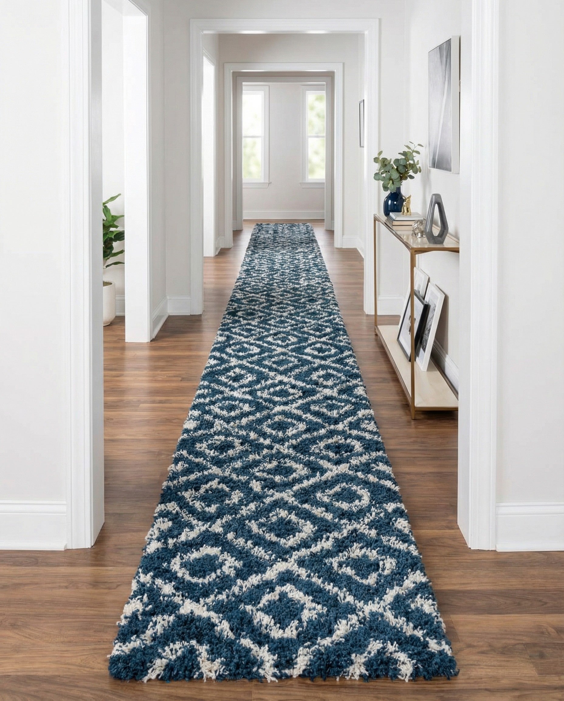 Primary image 3' 3 x 16' 5 Trellis Shag Runner Rug