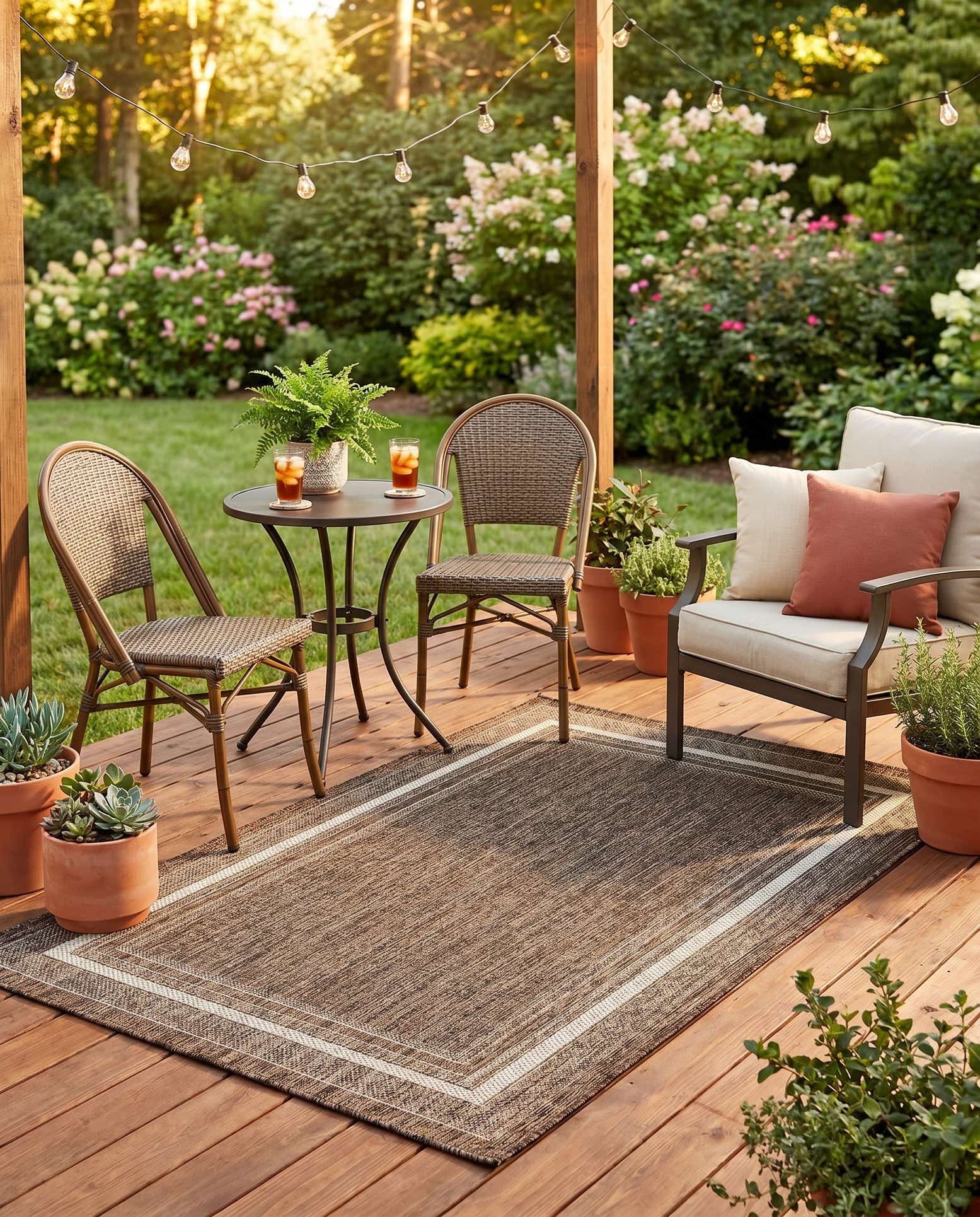 3' 1 x 5' 3 Easy-Clean Border Indoor / Outdoor Rug