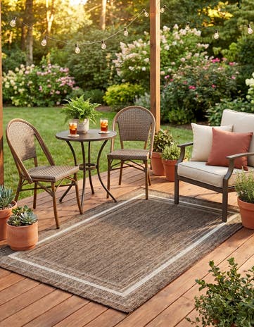 3' 1 x 5' 3 Easy-Clean Border Indoor / Outdoor Rug