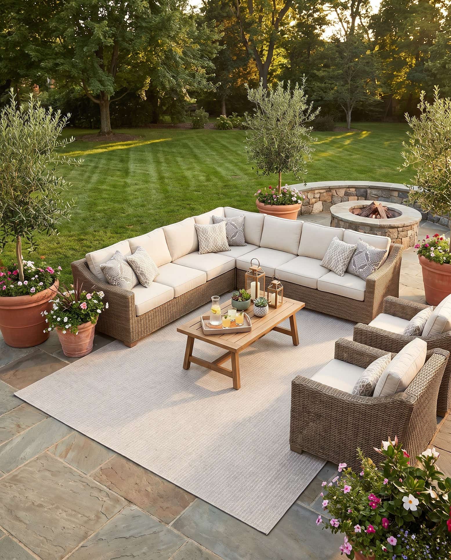 10' x 10' Easy-Clean Checkered Indoor / Outdoor Square Rug