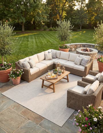 10' x 10' Easy-Clean Checkered Indoor / Outdoor Square Rug