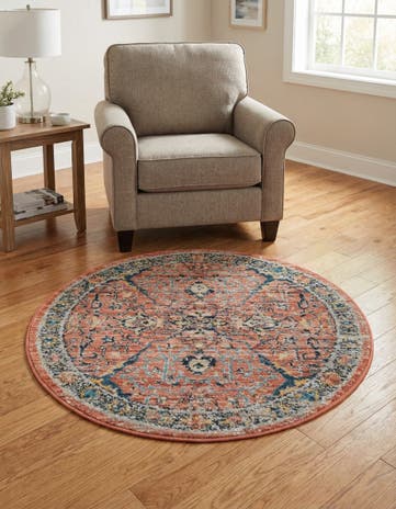 Brick Red Lola Round Rug